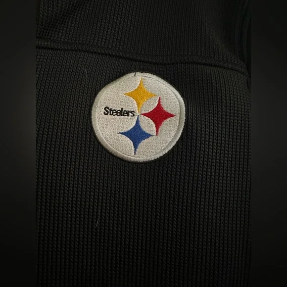 Kids Black and Yellow Steelers Quarter Zip. - Picture 3 of 4